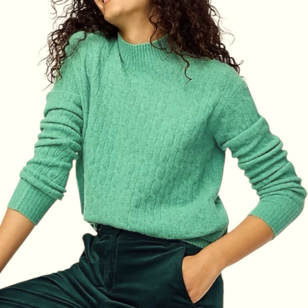 J. Crew Cable-Knit Mockneck Sweater